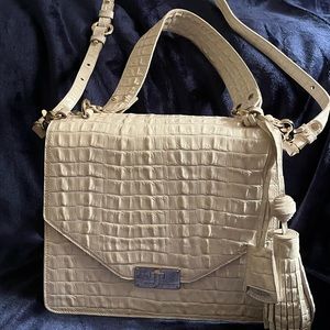 Brahmin cream leather bag